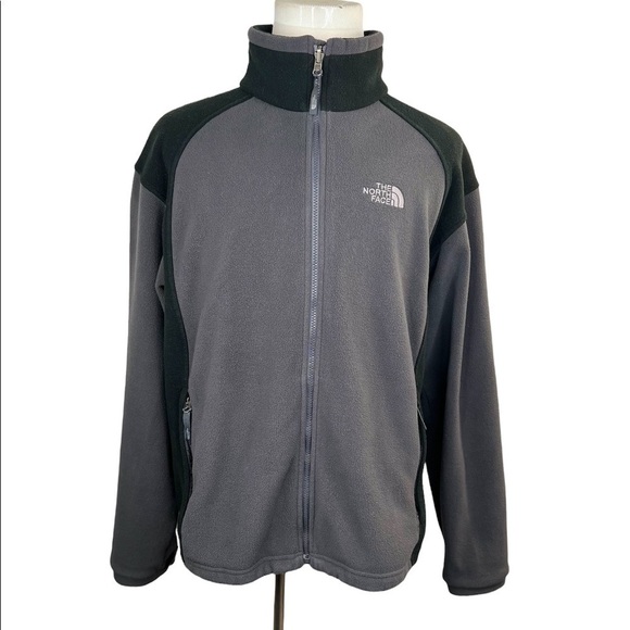 The North Face Full Zip Men’s Fleece Black Gray Jacket
